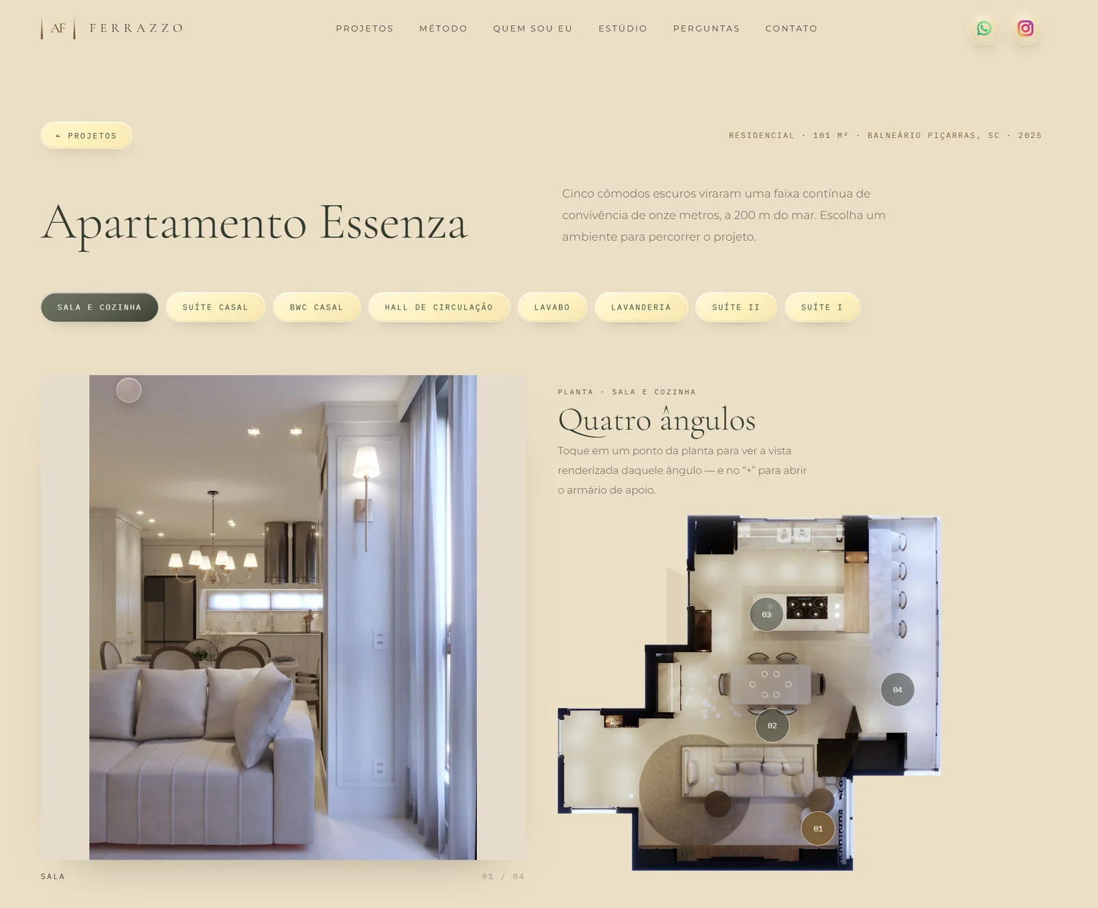 Detalhe de projeto no site de Ana Ferrazzo