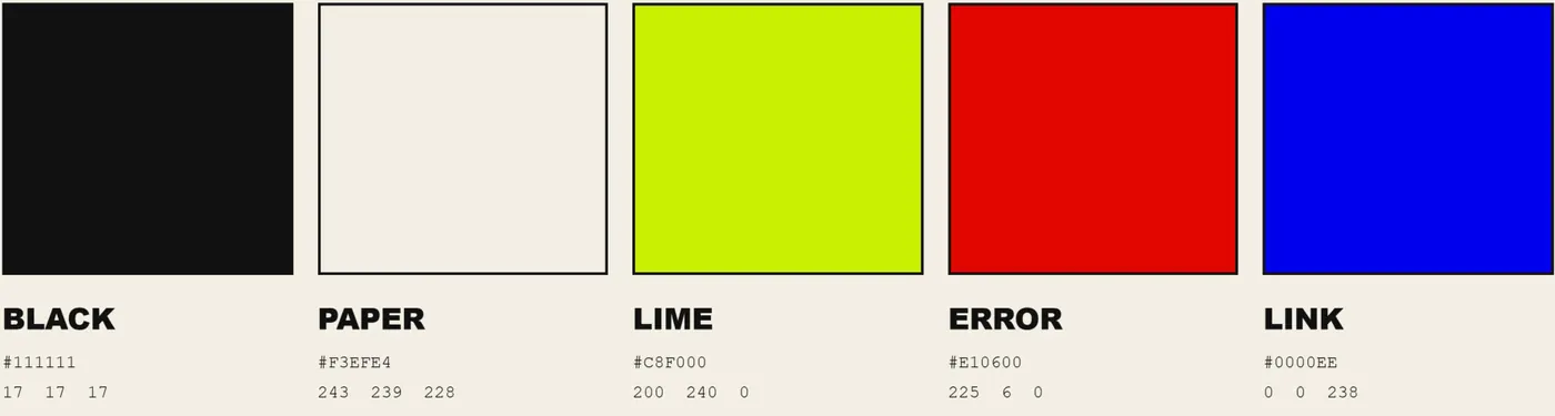 Paleta de cores da marca Bjon Dev